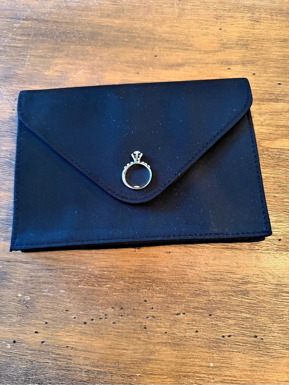 Diamond Solitaire Ring Engagement Black Envelope Clutch Spring Street